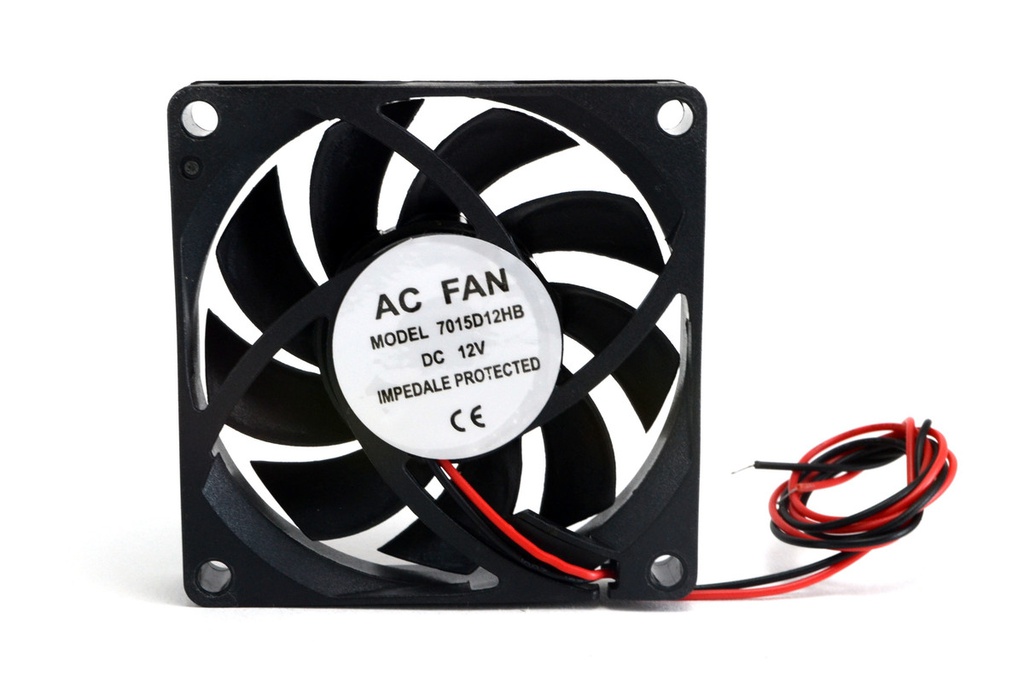 FAN 70x70x15mm 12V C/RULEMAN 2 CABLES