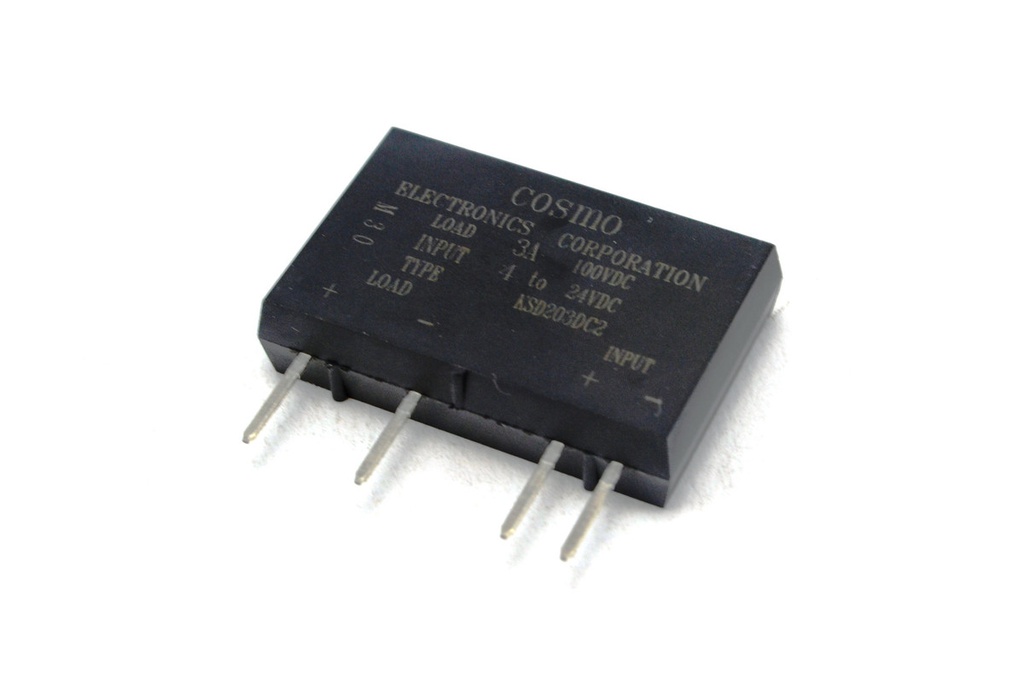 SSR 4-24VDC / 0-100VDC 3AMP 4 PINES EN LINEA