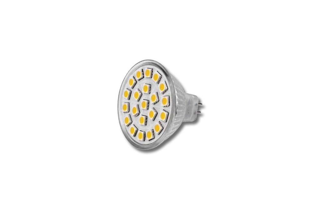 LAMPARA DICROICA AZUL DE 21 LED 12V AC