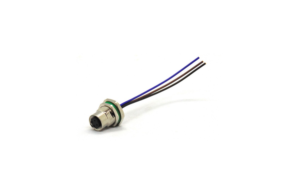 CONECTOR CIRCULAR M12 HEMBRA 3 VIAS P/PANEL