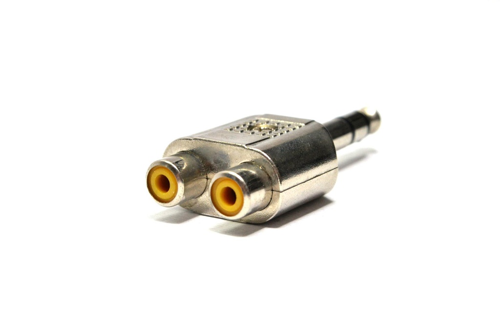 PLUG 6.3mm STEREO A 2 RCA HEMBRAS (METALICO)