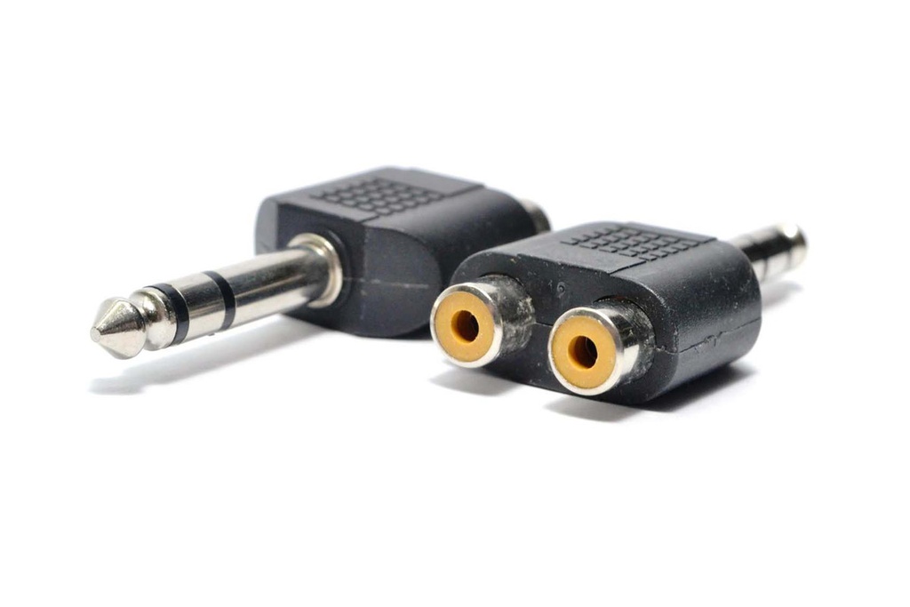 ADAPTADOR PLUG 6.3mm A 2 RCA HEMBRA