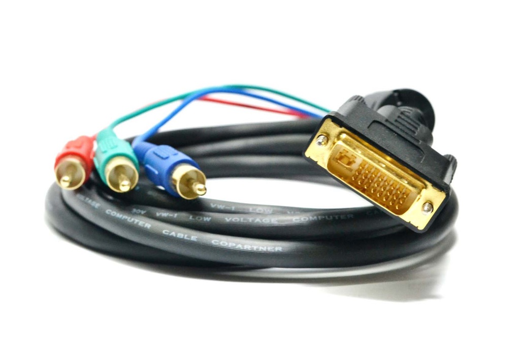 CABLE DVI MACHO A 3 RCA MACHOS 1.8Mts