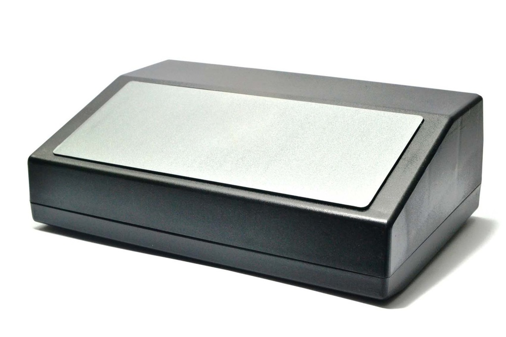 CAJA PLASTICA CONSOLA 260x180x85mm NEGRA Y GRIS