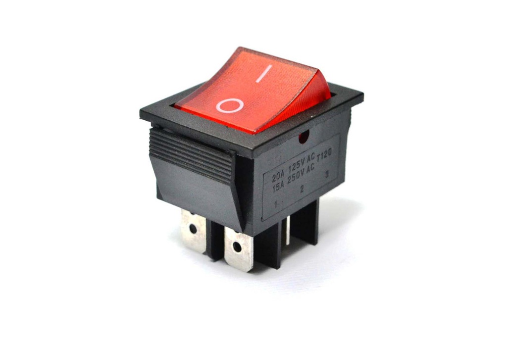 LLAVE TECLA C/LUZ ROJA ON-OFF 15A 250V