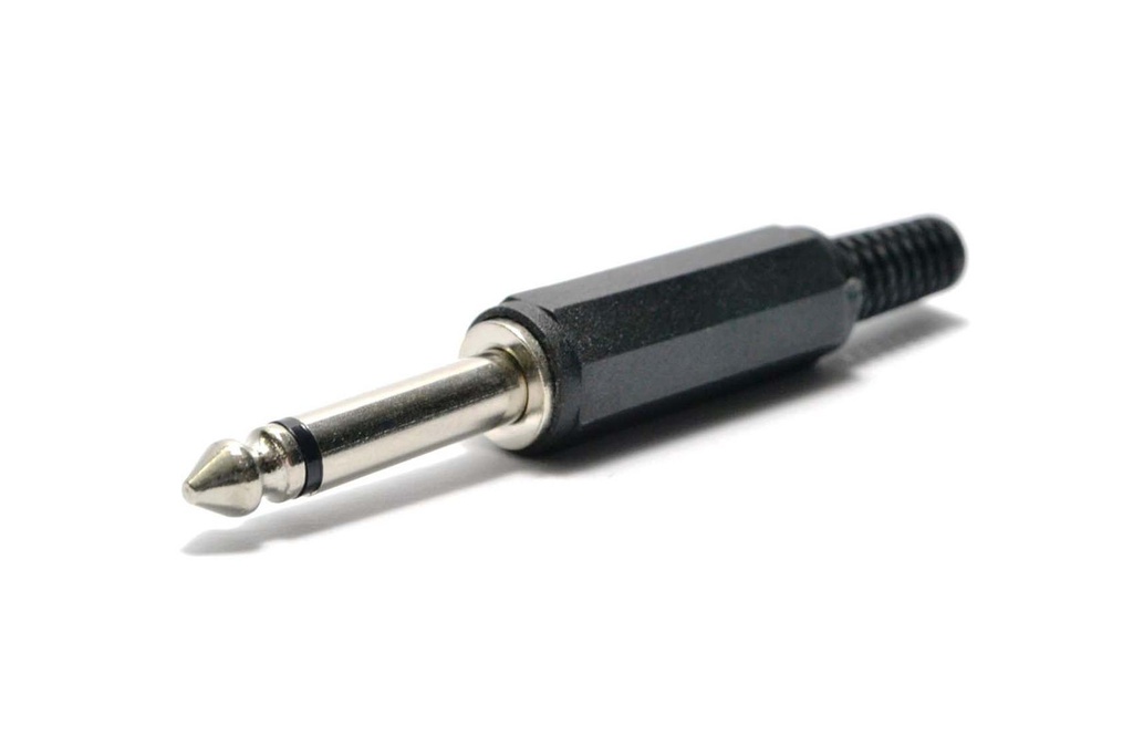 PLUG MONO 6.3mm (1/4") NEGRO P/CABLE