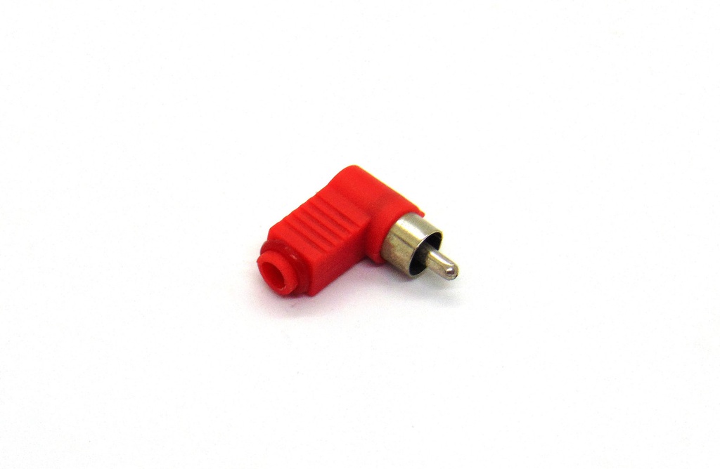 RCA MACHO ROJO A 90º PLASTICO