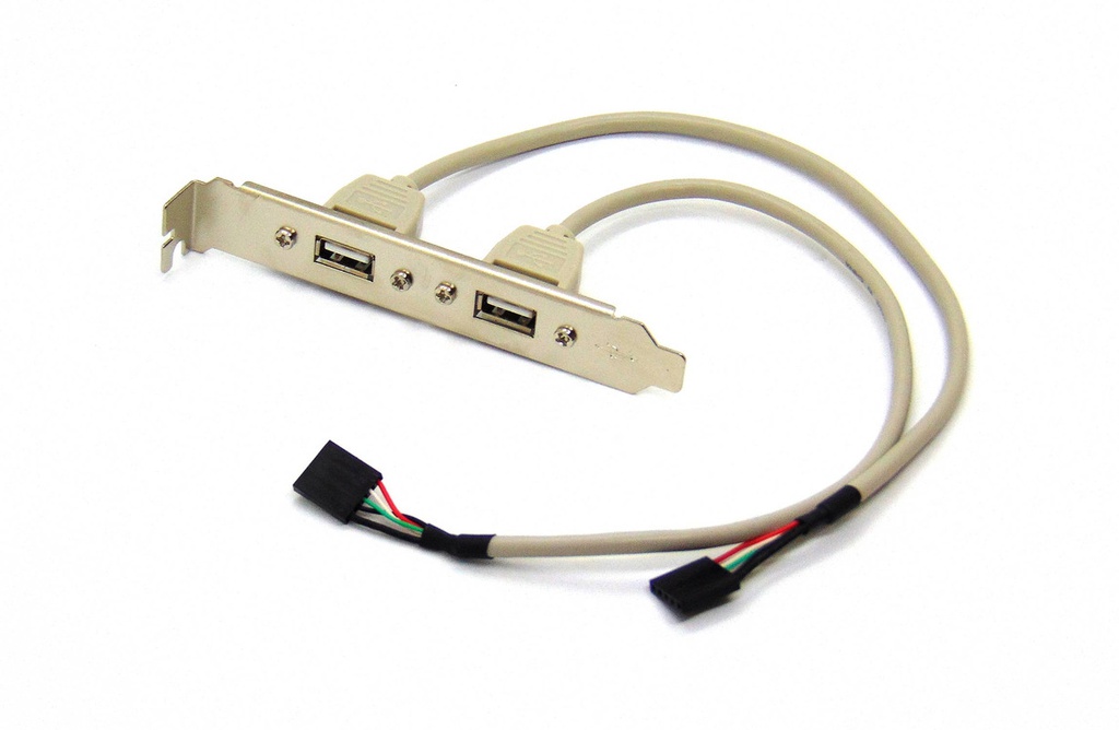 DOBLE USB TIPO A P/PANEL DE PC (DOS CONECTORES)