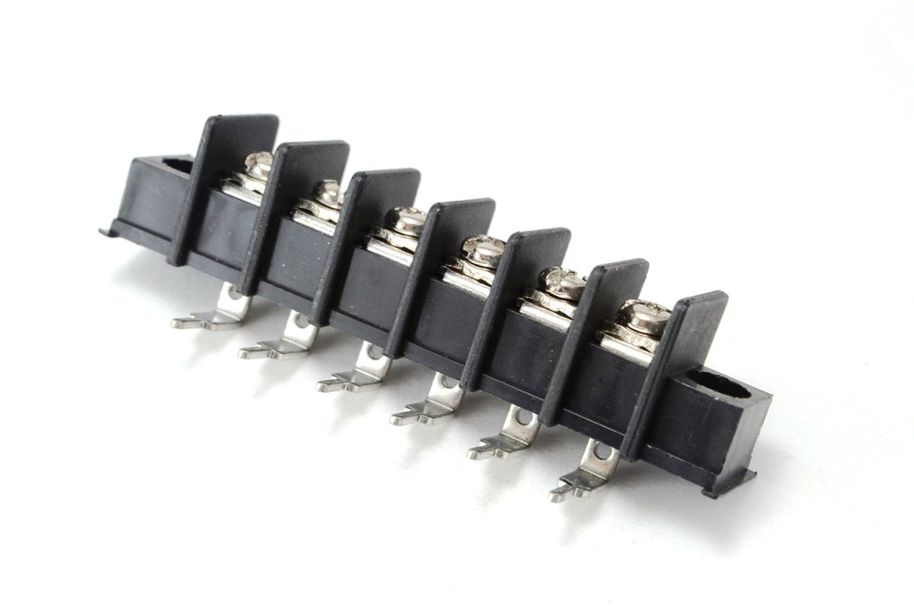 BORNERA 6 POLOS 7.62mm 15A 90º P/IMPRESO Y PANEL