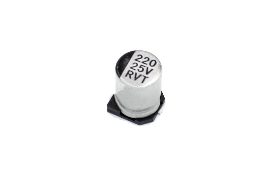 CAP. ELECTROLITICO SMD 220uF 25V 105º