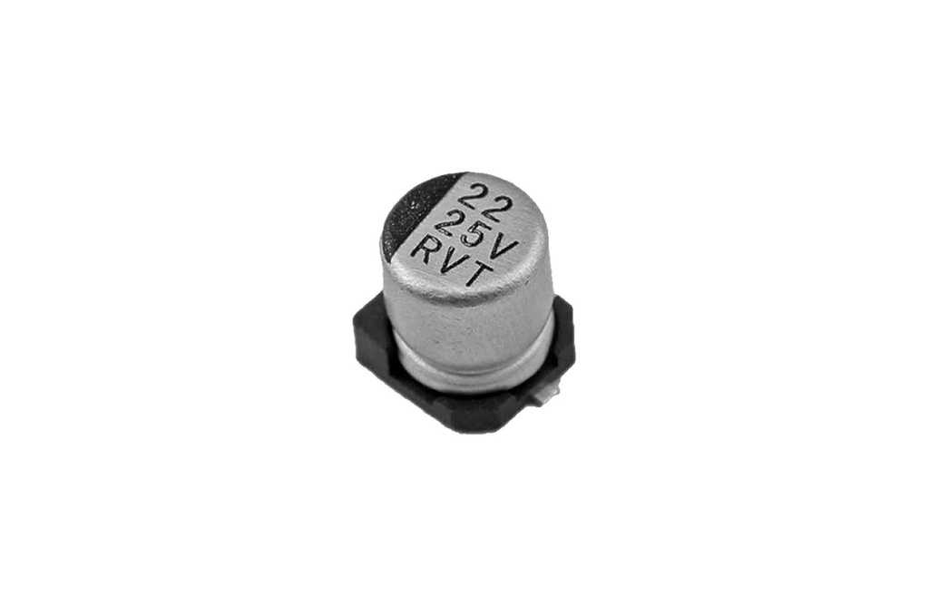 CAP. ELECTROLITICO SMD 22uF 25V 105º