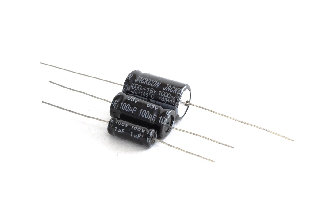 CAP. ELECTROLITICO AXIAL 100uF 25V 105ºC