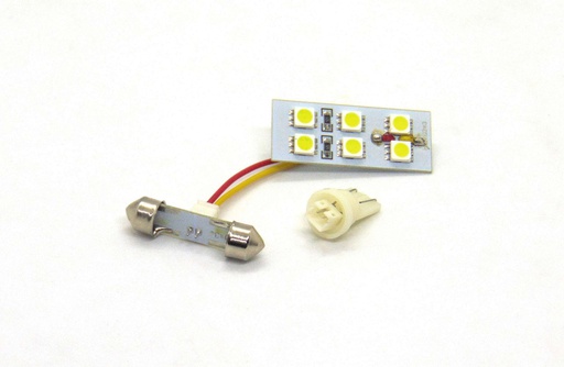 [L-AUTO-SMD6] LAMPARA TIPO PLACA 40x16mm 6 LED SMD 12V BLANCOS