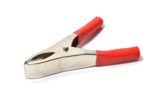 [AL-115R] PINZA COCODRILO 15 AMP. ROJA 60mm